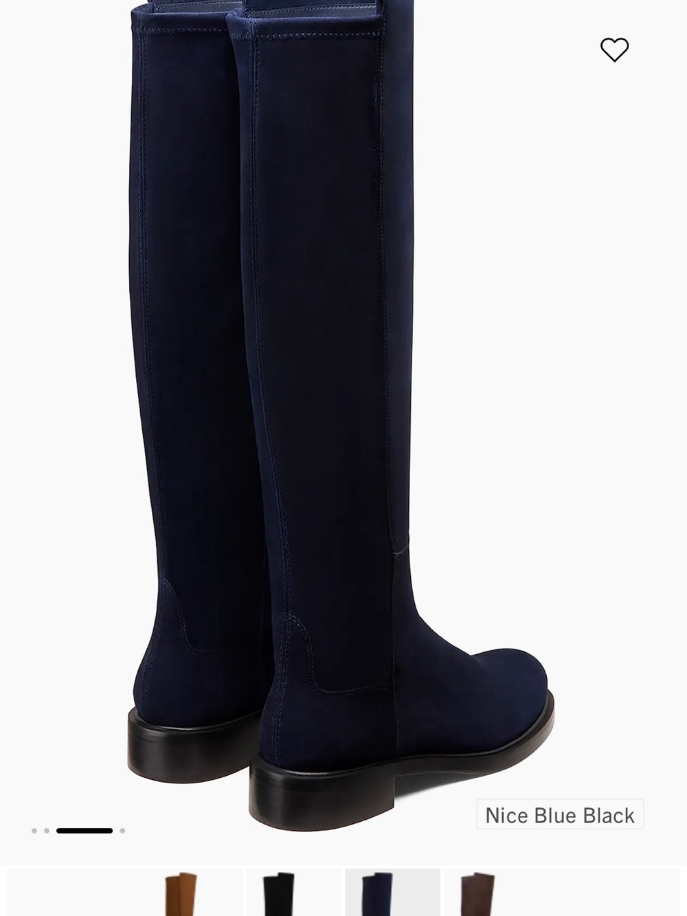 Stuart Weitzman 50/50 Deep Navy Suede Knee-High Boots Rare - Picture 2 of 13